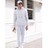 image:imageCOOFANDY Mens Tracksuit 2 Piece Hoodie Sweatsuit Sets Casual Athletic Jogging Suits Waffle Plaid Jacquard OutfitsWhite