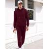 image:imageCOOFANDY Mens Tracksuit 2 Piece Hoodie Sweatsuit Sets Casual Athletic Jogging Suits Waffle Plaid Jacquard OutfitsWine Red