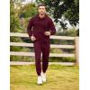 image:imageCOOFANDY Mens Tracksuit 2 Piece Hoodie Sweatsuit Sets Casual Athletic Jogging Suits Waffle Plaid Jacquard OutfitsWine Red