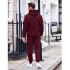 image:imageCOOFANDY Mens Tracksuit 2 Piece Hoodie Sweatsuit Sets Casual Athletic Jogging Suits Waffle Plaid Jacquard OutfitsWine Red