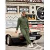 image:imageCOOFANDY Mens Tracksuit 2 Piece Set Geometric Texture Quarter Zip Pullover Sweatshirt Athletic Running SweatsuitsArmy Green