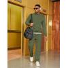 image:imageCOOFANDY Mens Tracksuit 2 Piece Set Geometric Texture Quarter Zip Pullover Sweatshirt Athletic Running SweatsuitsArmy Green