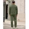 image:imageCOOFANDY Mens Tracksuit 2 Piece Set Geometric Texture Quarter Zip Pullover Sweatshirt Athletic Running SweatsuitsArmy Green