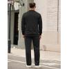 image:imageCOOFANDY Mens Tracksuit 2 Piece Set Geometric Texture Quarter Zip Pullover Sweatshirt Athletic Running SweatsuitsBlack