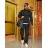 image:imageCOOFANDY Mens Tracksuit 2 Piece Set Geometric Texture Quarter Zip Pullover Sweatshirt Athletic Running SweatsuitsBlack