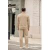 image:imageCOOFANDY Mens Tracksuit 2 Piece Set Geometric Texture Quarter Zip Pullover Sweatshirt Athletic Running SweatsuitsKhaki