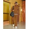 image:imageCOOFANDY Mens Tracksuit 2 Piece Set Geometric Texture Quarter Zip Pullover Sweatshirt Athletic Running SweatsuitsLight Brown