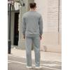 image:imageCOOFANDY Mens Tracksuit 2 Piece Set Geometric Texture Quarter Zip Pullover Sweatshirt Athletic Running SweatsuitsLight Grey