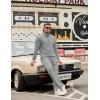 image:imageCOOFANDY Mens Tracksuit 2 Piece Set Geometric Texture Quarter Zip Pullover Sweatshirt Athletic Running SweatsuitsLight Grey
