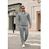 image:imageCOOFANDY Mens Tracksuit 2 Piece Set Geometric Texture Quarter Zip Pullover Sweatshirt Athletic Running SweatsuitsLight Grey