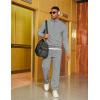 image:imageCOOFANDY Mens Tracksuit 2 Piece Set Geometric Texture Quarter Zip Pullover Sweatshirt Athletic Running SweatsuitsLight Grey