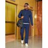 image:imageCOOFANDY Mens Tracksuit 2 Piece Set Geometric Texture Quarter Zip Pullover Sweatshirt Athletic Running SweatsuitsNavy