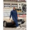 image:imageCOOFANDY Mens Tracksuit 2 Piece Set Geometric Texture Quarter Zip Pullover Sweatshirt Athletic Running SweatsuitsNavy