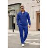 image:imageCOOFANDY Mens Tracksuit 2 Piece Set Geometric Texture Quarter Zip Pullover Sweatshirt Athletic Running SweatsuitsSky Blue