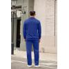 image:imageCOOFANDY Mens Tracksuit 2 Piece Set Geometric Texture Quarter Zip Pullover Sweatshirt Athletic Running SweatsuitsSky Blue