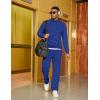 image:imageCOOFANDY Mens Tracksuit 2 Piece Set Geometric Texture Quarter Zip Pullover Sweatshirt Athletic Running SweatsuitsSky Blue