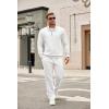 image:imageCOOFANDY Mens Tracksuit 2 Piece Set Geometric Texture Quarter Zip Pullover Sweatshirt Athletic Running SweatsuitsWhite