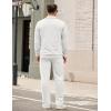 image:imageCOOFANDY Mens Tracksuit 2 Piece Set Geometric Texture Quarter Zip Pullover Sweatshirt Athletic Running SweatsuitsWhite