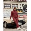 image:imageCOOFANDY Mens Tracksuit 2 Piece Set Geometric Texture Quarter Zip Pullover Sweatshirt Athletic Running SweatsuitsWine Red