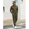 image:imageCOOFANDY Mens Tracksuits 2 Piece Casual Athletic Sweatsuit Quarter Zip Pullover Long Sleeve Running Sport OutfitsArmy Green