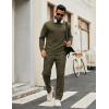 image:imageCOOFANDY Mens Tracksuits 2 Piece Casual Athletic Sweatsuit Quarter Zip Pullover Long Sleeve Running Sport OutfitsArmy Green