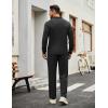 image:imageCOOFANDY Mens Tracksuits 2 Piece Casual Athletic Sweatsuit Quarter Zip Pullover Long Sleeve Running Sport OutfitsBlack