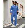 image:imageCOOFANDY Mens Tracksuits 2 Piece Casual Athletic Sweatsuit Quarter Zip Pullover Long Sleeve Running Sport OutfitsBlue