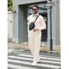 image:imageCOOFANDY Mens Tracksuits 2 Piece Casual Athletic Sweatsuit Quarter Zip Pullover Long Sleeve Running Sport OutfitsCream
