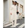 image:imageCOOFANDY Mens Tracksuits 2 Piece Casual Athletic Sweatsuit Quarter Zip Pullover Long Sleeve Running Sport OutfitsCream