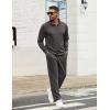 image:imageCOOFANDY Mens Tracksuits 2 Piece Casual Athletic Sweatsuit Quarter Zip Pullover Long Sleeve Running Sport OutfitsDark Grey