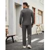 image:imageCOOFANDY Mens Tracksuits 2 Piece Casual Athletic Sweatsuit Quarter Zip Pullover Long Sleeve Running Sport OutfitsDark Grey