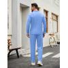 image:imageCOOFANDY Mens Tracksuits 2 Piece Casual Athletic Sweatsuit Quarter Zip Pullover Long Sleeve Running Sport OutfitsLight Blue