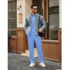image:imageCOOFANDY Mens Tracksuits 2 Piece Casual Athletic Sweatsuit Quarter Zip Pullover Long Sleeve Running Sport OutfitsLight Blue