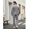 image:imageCOOFANDY Mens Tracksuits 2 Piece Casual Athletic Sweatsuit Quarter Zip Pullover Long Sleeve Running Sport OutfitsLight Grey