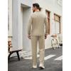 image:imageCOOFANDY Mens Tracksuits 2 Piece Casual Athletic Sweatsuit Quarter Zip Pullover Long Sleeve Running Sport OutfitsLight Khaki