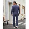 image:imageCOOFANDY Mens Tracksuits 2 Piece Casual Athletic Sweatsuit Quarter Zip Pullover Long Sleeve Running Sport OutfitsNavy Blue