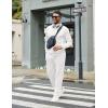 image:imageCOOFANDY Mens Tracksuits 2 Piece Casual Athletic Sweatsuit Quarter Zip Pullover Long Sleeve Running Sport OutfitsWhite