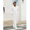 image:imageCOOFANDY Mens Tracksuits 2 Piece Casual Athletic Sweatsuit Quarter Zip Pullover Long Sleeve Running Sport OutfitsWhite