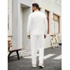 image:imageCOOFANDY Mens Tracksuits 2 Piece Casual Athletic Sweatsuit Quarter Zip Pullover Long Sleeve Running Sport OutfitsWhite