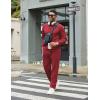 image:imageCOOFANDY Mens Tracksuits 2 Piece Casual Athletic Sweatsuit Quarter Zip Pullover Long Sleeve Running Sport OutfitsWine Red