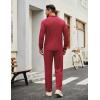 image:imageCOOFANDY Mens Tracksuits 2 Piece Casual Athletic Sweatsuit Quarter Zip Pullover Long Sleeve Running Sport OutfitsWine Red