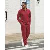 image:imageCOOFANDY Mens Tracksuits 2 Piece Casual Athletic Sweatsuit Quarter Zip Pullover Long Sleeve Running Sport OutfitsWine Red