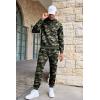 image:imageCOOFANDY Mens Tracksuits 2 Pieces Waffle Hoodies Sweatsuit Sets Sports Jogging Suit SetArmy Green Camo