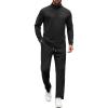image:imageCOOFANDY Mens Tracksuits 2 Piece Casual Athletic Sweatsuit Quarter Zip Pullover Long Sleeve Running Sport OutfitsBlack