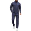 image:imageCOOFANDY Mens Tracksuits 2 Piece Casual Athletic Sweatsuit Quarter Zip Pullover Long Sleeve Running Sport OutfitsNavy Blue