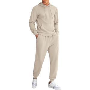 image:imageCOOFANDY Mens Tracksuit 2 Piece Hoodie Athletic Sweatsuits Casual Jogging Suit SetsKhaki