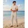 image:imageCOOFANDY Mens Cotton Linen Pants Loose Fit Casual Drawstring Dress Pants Beach Summer Lightweight TrousersBeige
