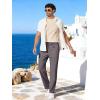 image:imageCOOFANDY Mens Cotton Linen Pants Loose Fit Casual Drawstring Dress Pants Beach Summer Lightweight TrousersDark Grey