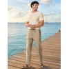 image:imageCOOFANDY Mens Cotton Linen Pants Loose Fit Casual Drawstring Dress Pants Beach Summer Lightweight TrousersDark Khaki