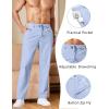 image:imageCOOFANDY Mens Cotton Linen Pants Loose Fit Casual Drawstring Dress Pants Beach Summer Lightweight TrousersLight Blue